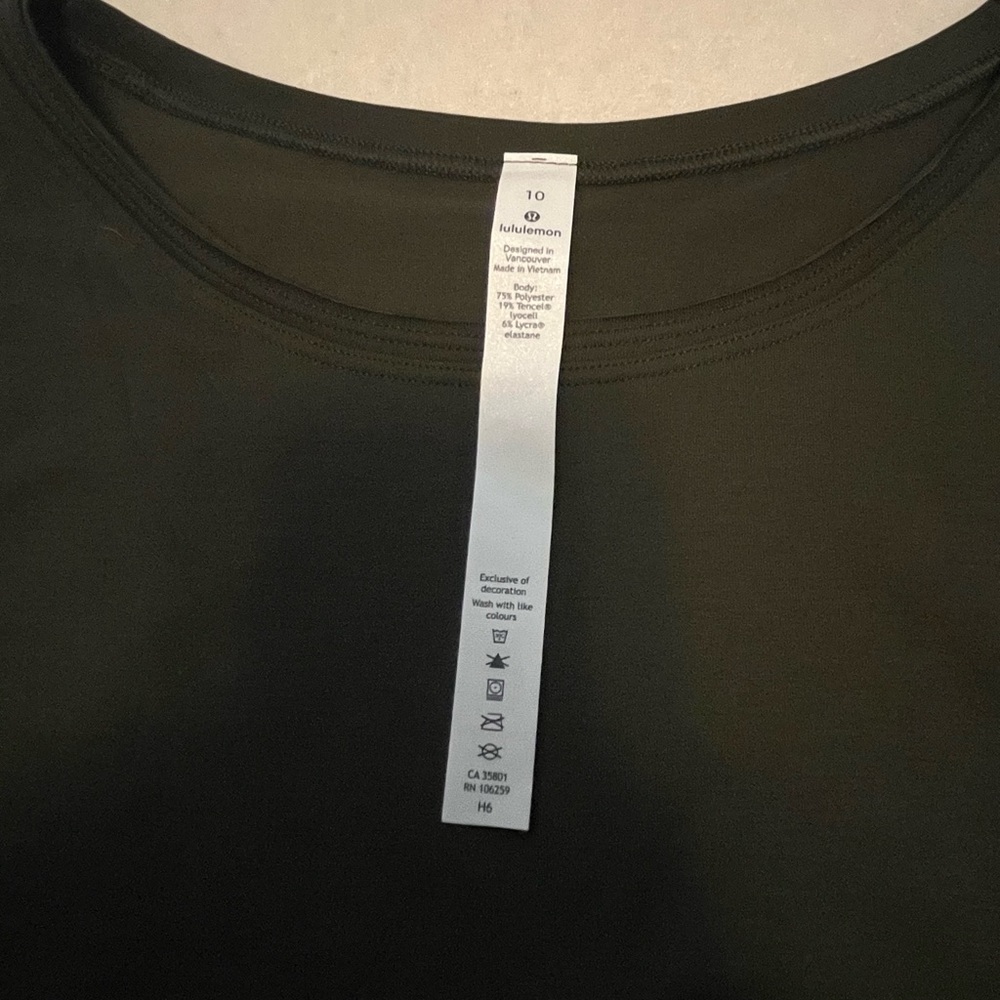 Lululemon Sweetest Day Long Sleeve *Tencel Dark Olive Sz 10 - Picture 7 of 7